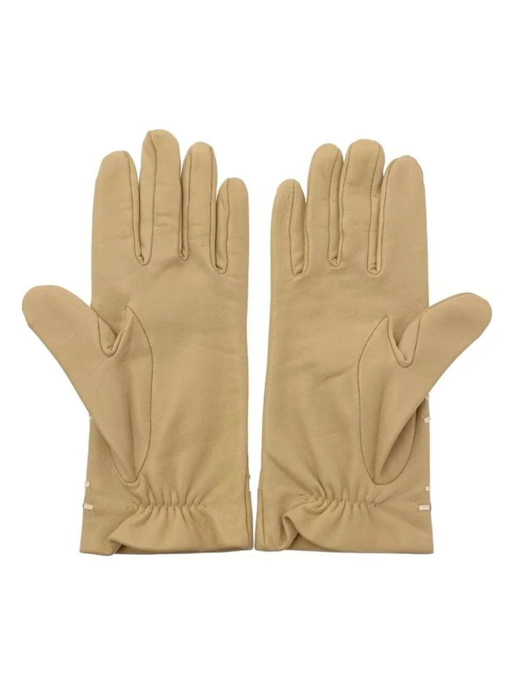 Hermes Leather Gloves Stitchwork 7 Beige